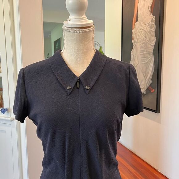 CHANEL Navy Back Cutout Dress - Picture 4 of 13